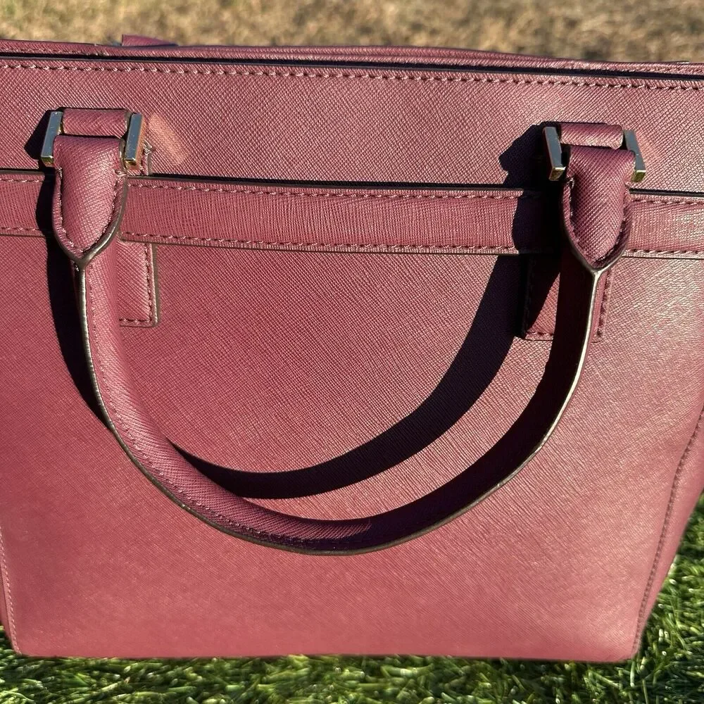 Michael Kors Hamilton‎ Purse Traveler Studded Burgundy Maroon Crossbody Bag